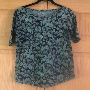 Loft floral navy tee vintage soft xs